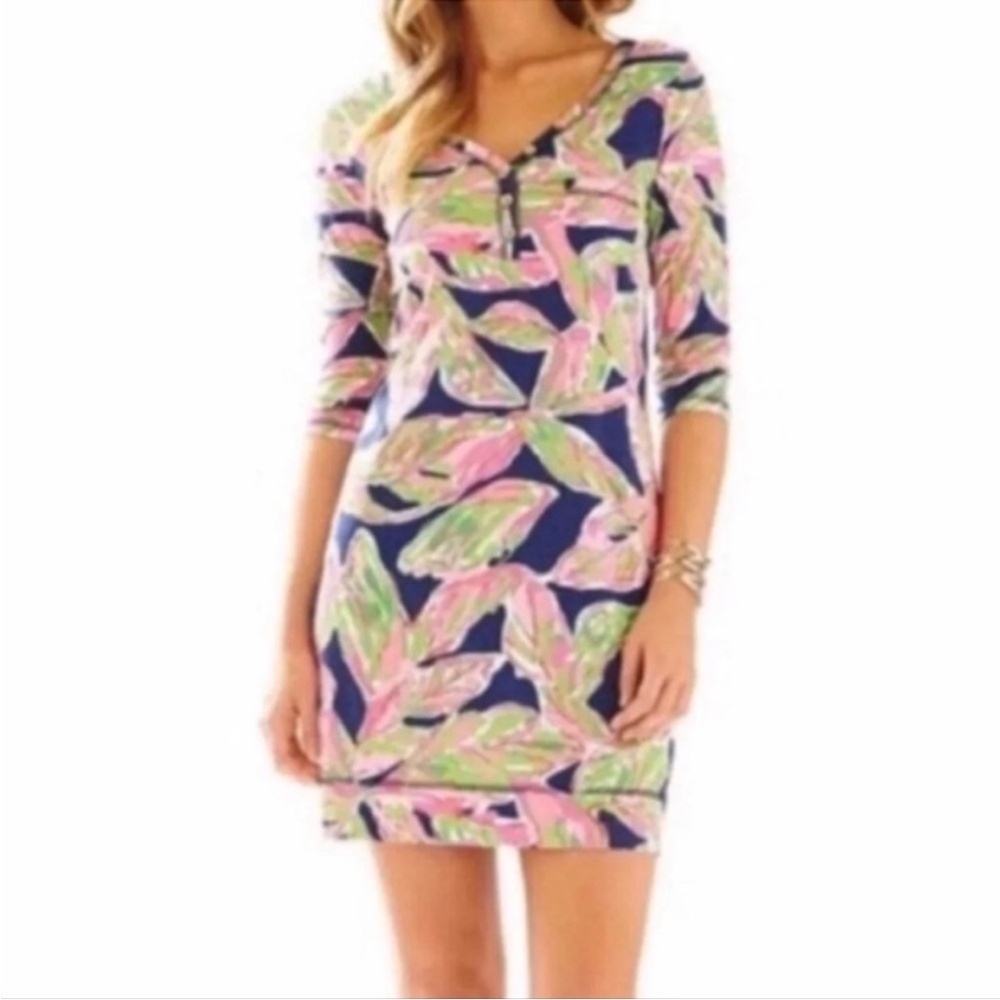 Lilly Pulitzer In The Vias Blue Palmetto Floral Dress